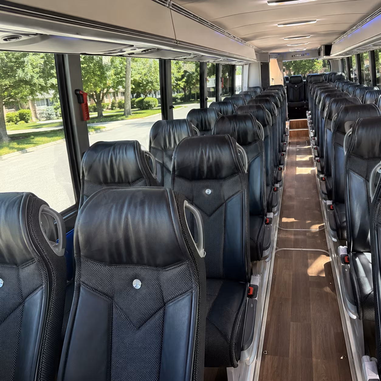 roseville 40 passenger charter bus inside
