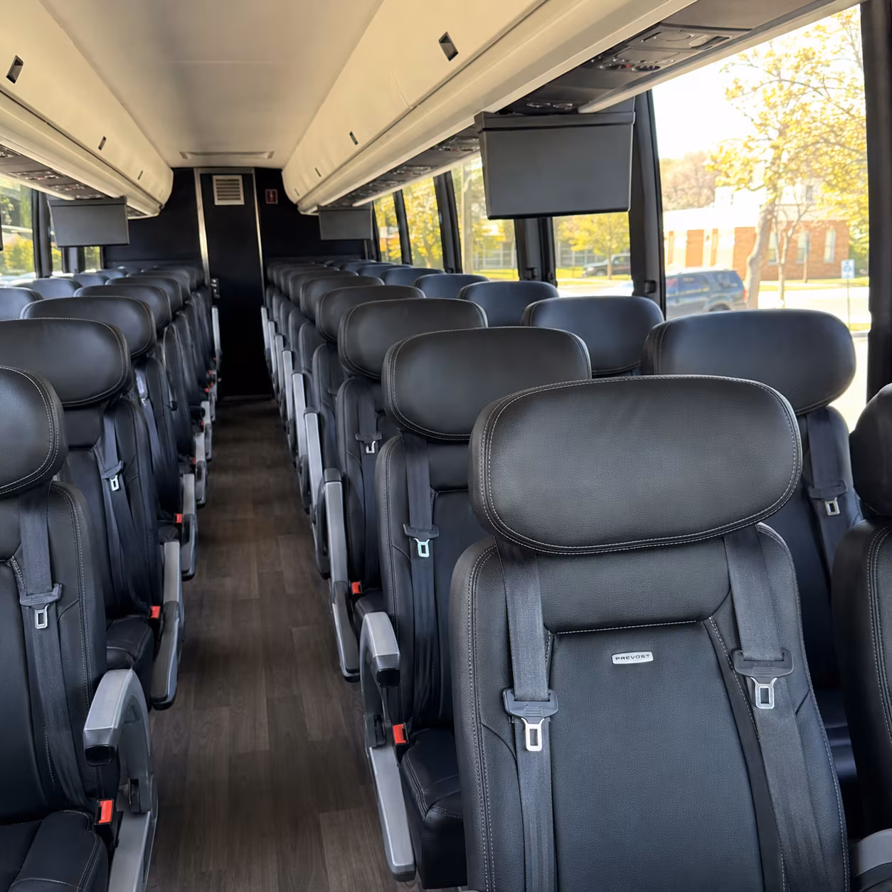 roseville 45 passenger charter bus inside