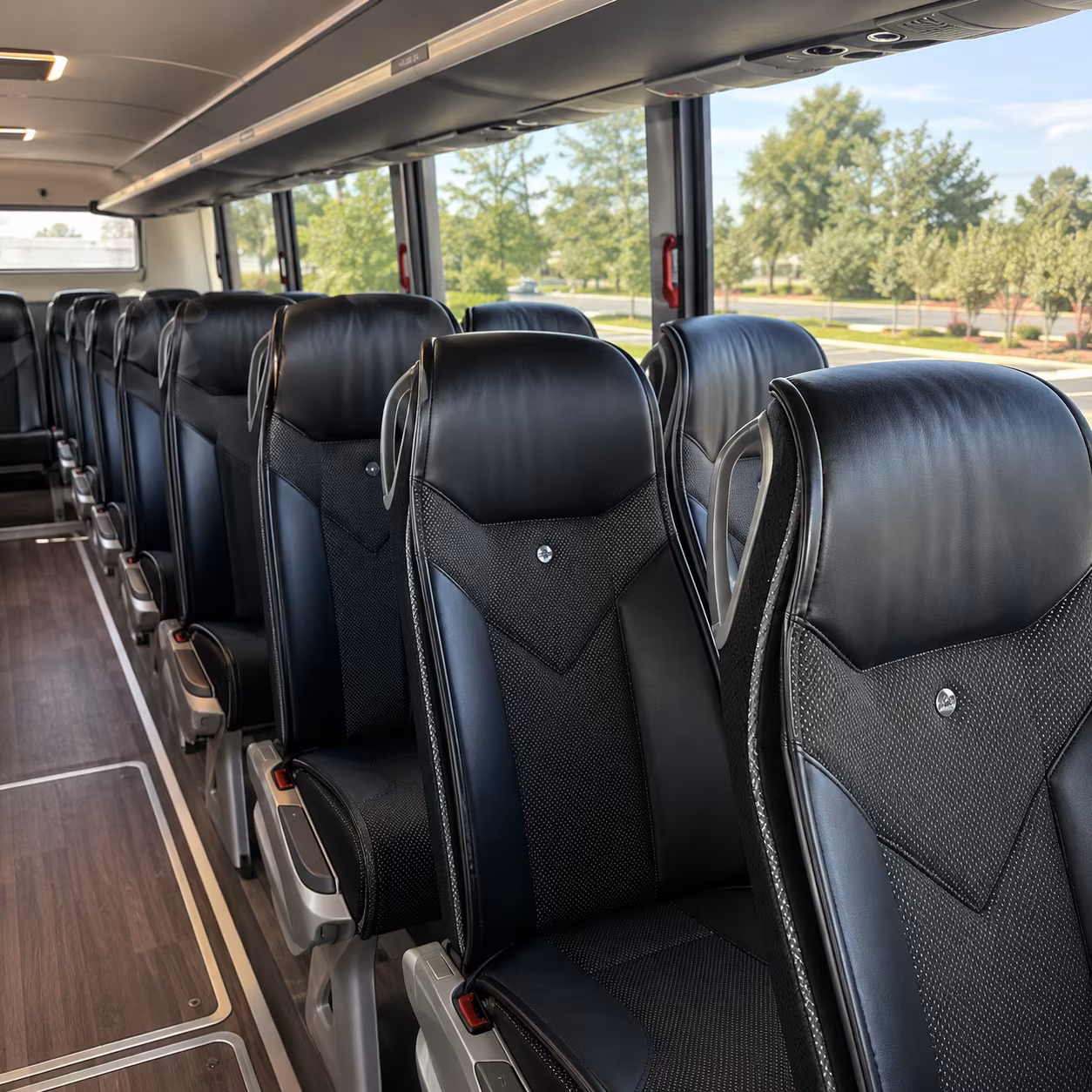 roseville 45 passenger charter bus interior